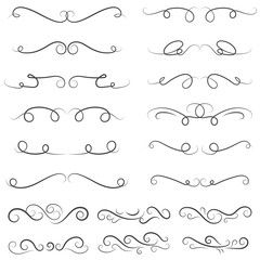Obraz premium vector illustration set of border calligraphic and dividers decorative