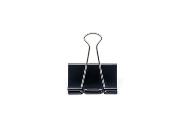 Black Paper clip isolated on white background