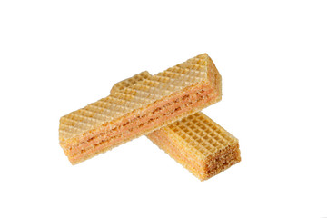 Wafer snacks over a white background