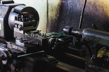 lathe machine working during productivity in industry
