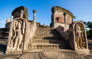 Ancient City of Polonnaruwa, Vatadage (Circular Relic House) in Polonnaruwa Quadrangle, UNESCO...