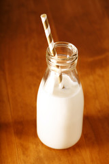 Vintage style glass milk bottle