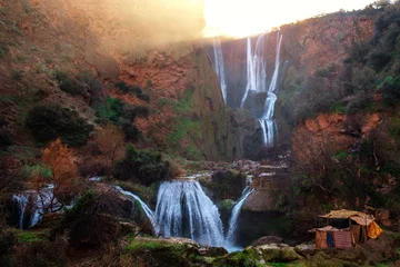 Papier Peint photo Cascades Berber village near Ouzoud waterfall in Morocco
