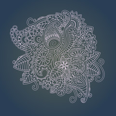 Beautiful decorative floral ornamental sketchy pattern, doodle style