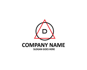 D Letter Circle Triangle Logo