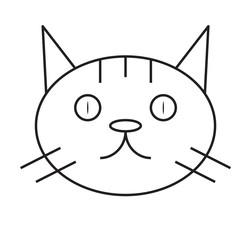 Cat icon isolated on white background.