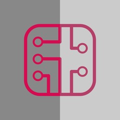 circuit board icon stock vector illustration flat design