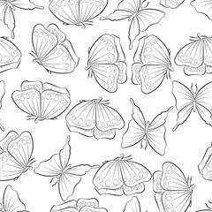 Flight of the butterfly. Seamless pattern with insect vector. Fabric design nature spring.