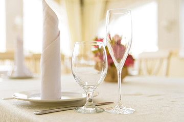Elegant served table indoors