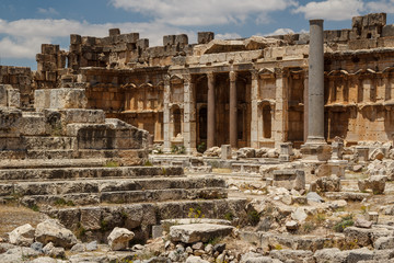 Fototapeta na wymiar Ruins of the ancient Roman sacred site Baalbek, Lebanon