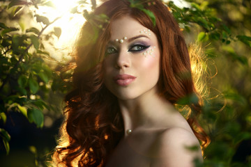 Fototapeta premium Beautiful girl with make-up