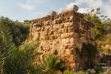 Obraz premium Ancient ruins around castle of Byblos, Lebanon