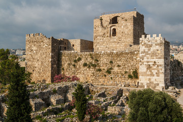 Fototapeta premium Ruins of the medieval crusaders castle in Byblos, Lebanon