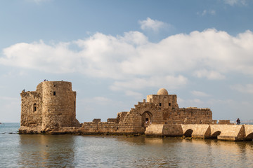 Ruins of the crusaders castle in Sidon (Saida), Lebanon
