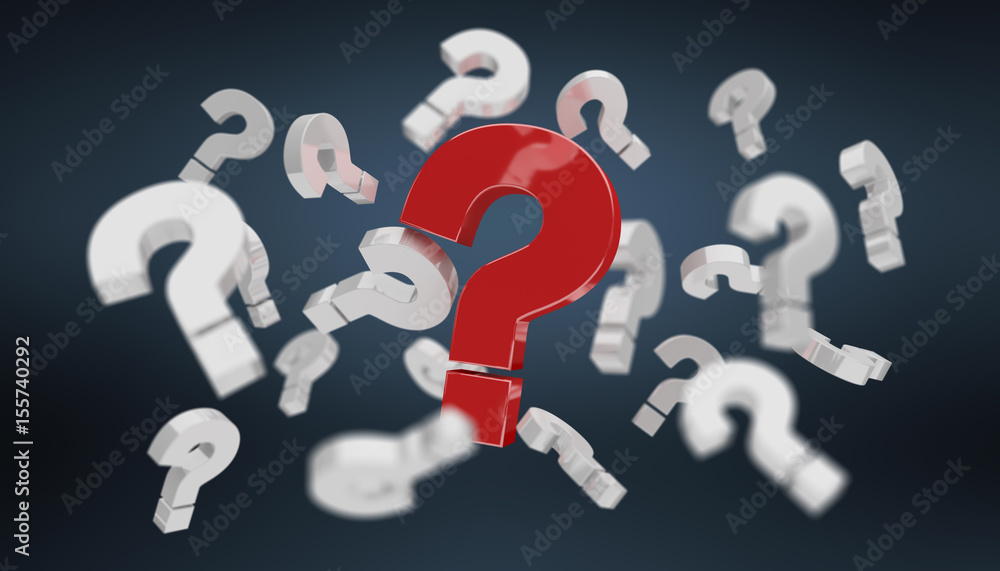 Poster 3d rendering question marks