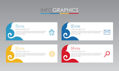 Modern Thai Traditional Info-graphic Template for Business Timeline with 4 steps multi-Color design, labels design, Vector info-graphic element, Flat style vector illustration.