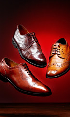 Fashion classical polished men's brown oxford brogues shades of brown oxford brogues.Conept flying...