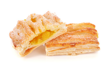 Pineapple pie isolated on white background