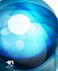 Glossy glass shiny bubble abstract background, wave lines