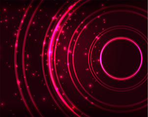 Obraz premium Neon circles abstract background