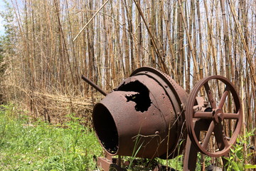 竹林のコンクリートミキサー
