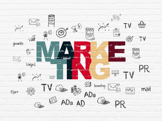 Obraz premium Marketing concept: Marketing on wall background