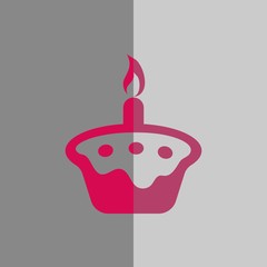 cake with candles icon stock vector illustration flat design