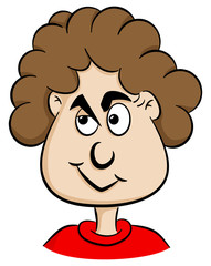 Porträt einer schelmischen Cartoon Frau