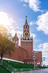 Fototapeta na wymiar Spasskaya (Saviour) Tower on Red Square, Moscow, Russia