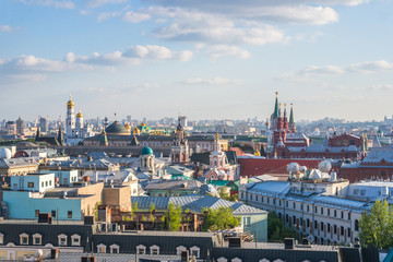 Obraz premium Aerial roof view in historical center of Moscow, Russia