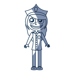 woman police officer avatar character vector illustration design