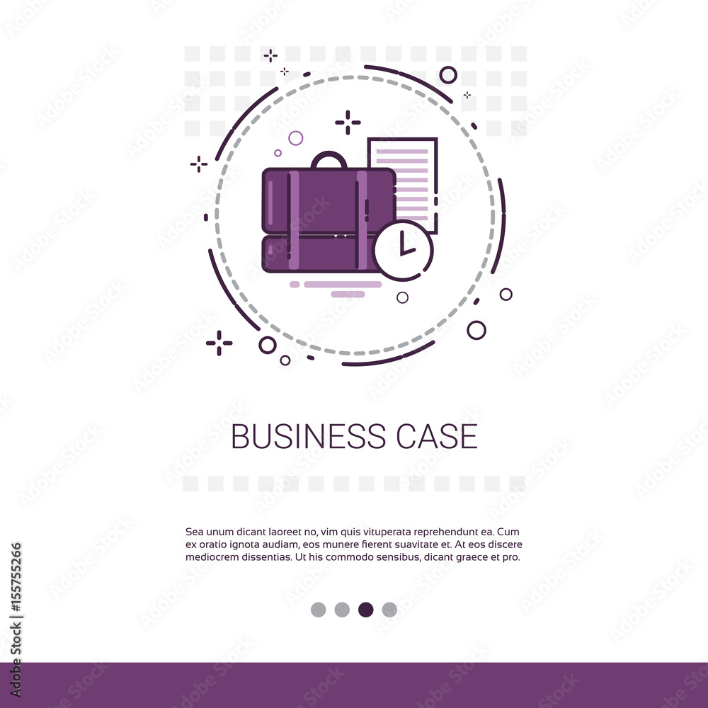 Poster case with document contract business web banner with copy space vector illustration