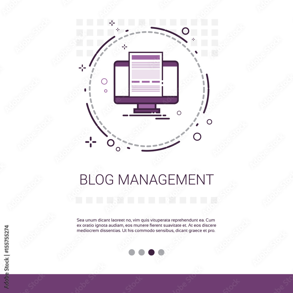 Aufkleber blog management business digital content information technology web banner with copy space vector il