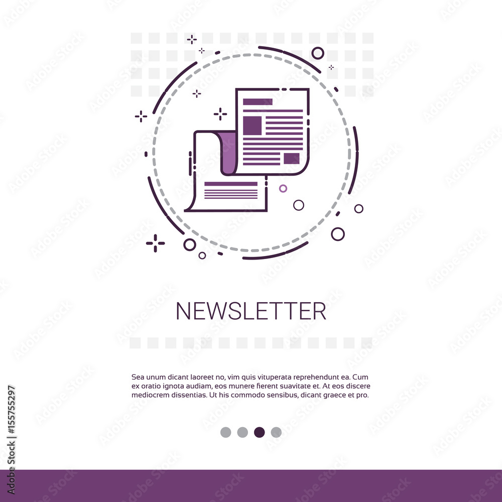 Poster newsletter application newspaper web banner with copy space vector illustration