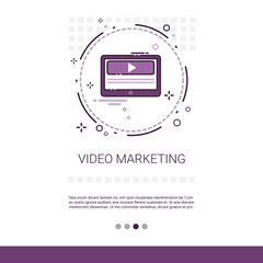 Video Digital Marketing Business Web Banner With Copy Space Vector Illustration