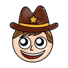 male sheriff avatar character vector illustration design