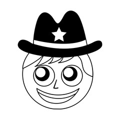 male sheriff avatar character vector illustration design
