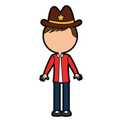 male sheriff avatar character vector illustration design