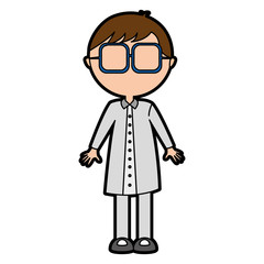 male nerd avatar character vector illustration design