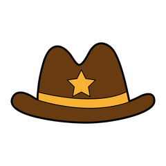 sheriff hat isolated icon vector illustration design