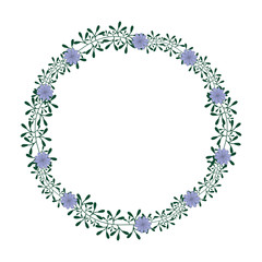 decorative frame with flowers over white background. colorful design. vector illustration