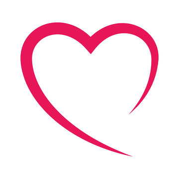 pink heart icon over white background. vector illustration