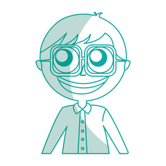 male nerd avatar character vector illustration design