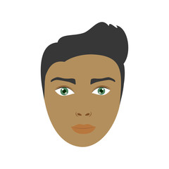 cartoon man face icon over white background. colorful design. vector illustration