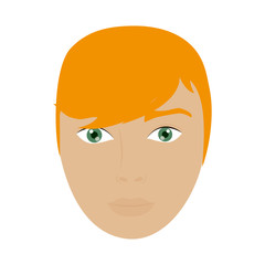 cartoon man face icon over white background. colorful design. vector illustration