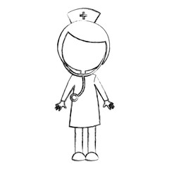 female doctor avatar character vector illustration design