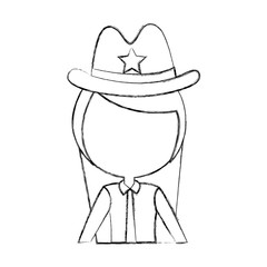 female sheriff avatar character vector illustration design