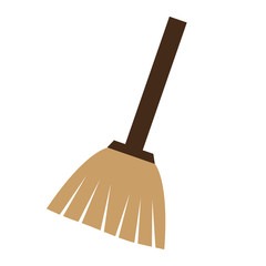 broom icon over white background. colorful design. vector illustration