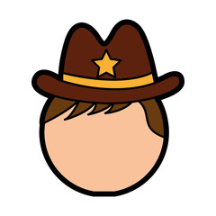 male sheriff avatar character vector illustration design