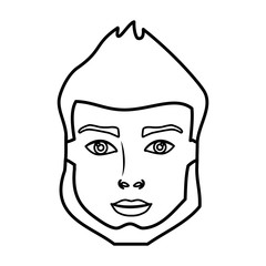 cartoon man face icon over white background. vector illustration